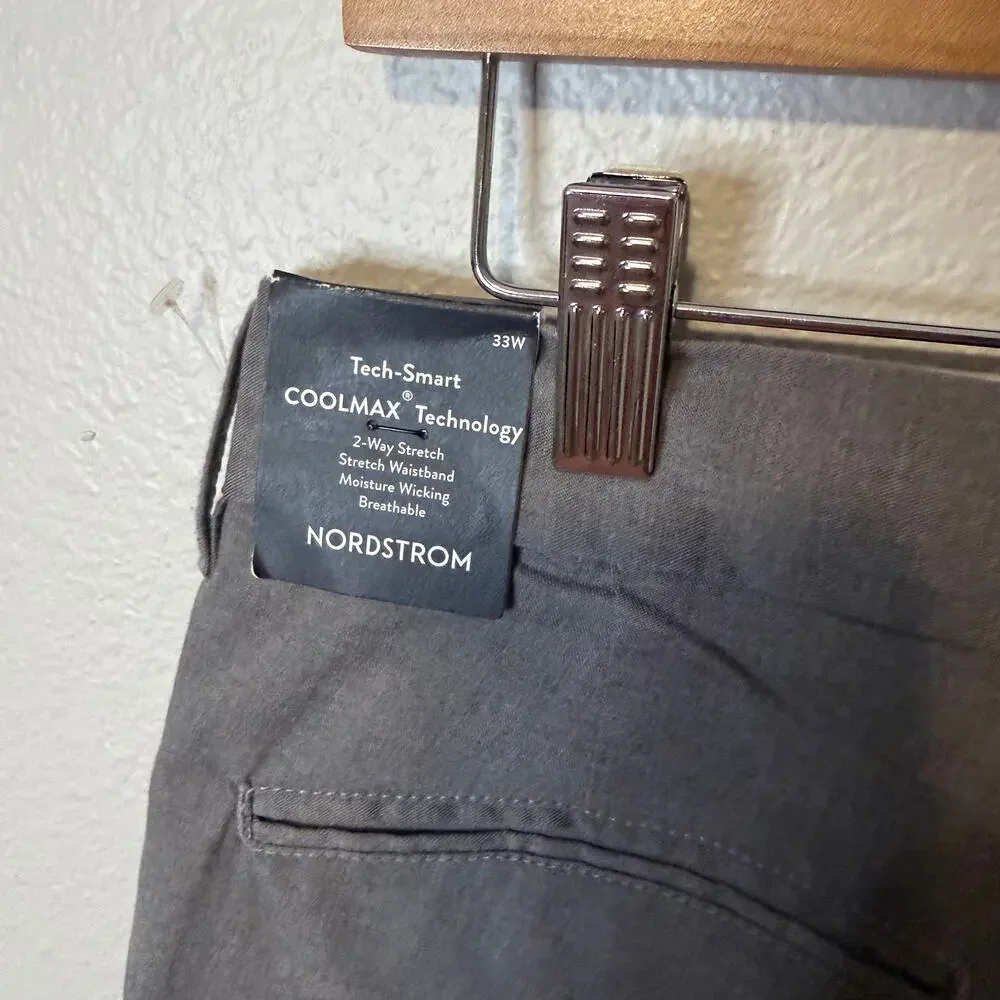 NWOT Nordstrom Slim Fit Gray Chino Shorts Size 33